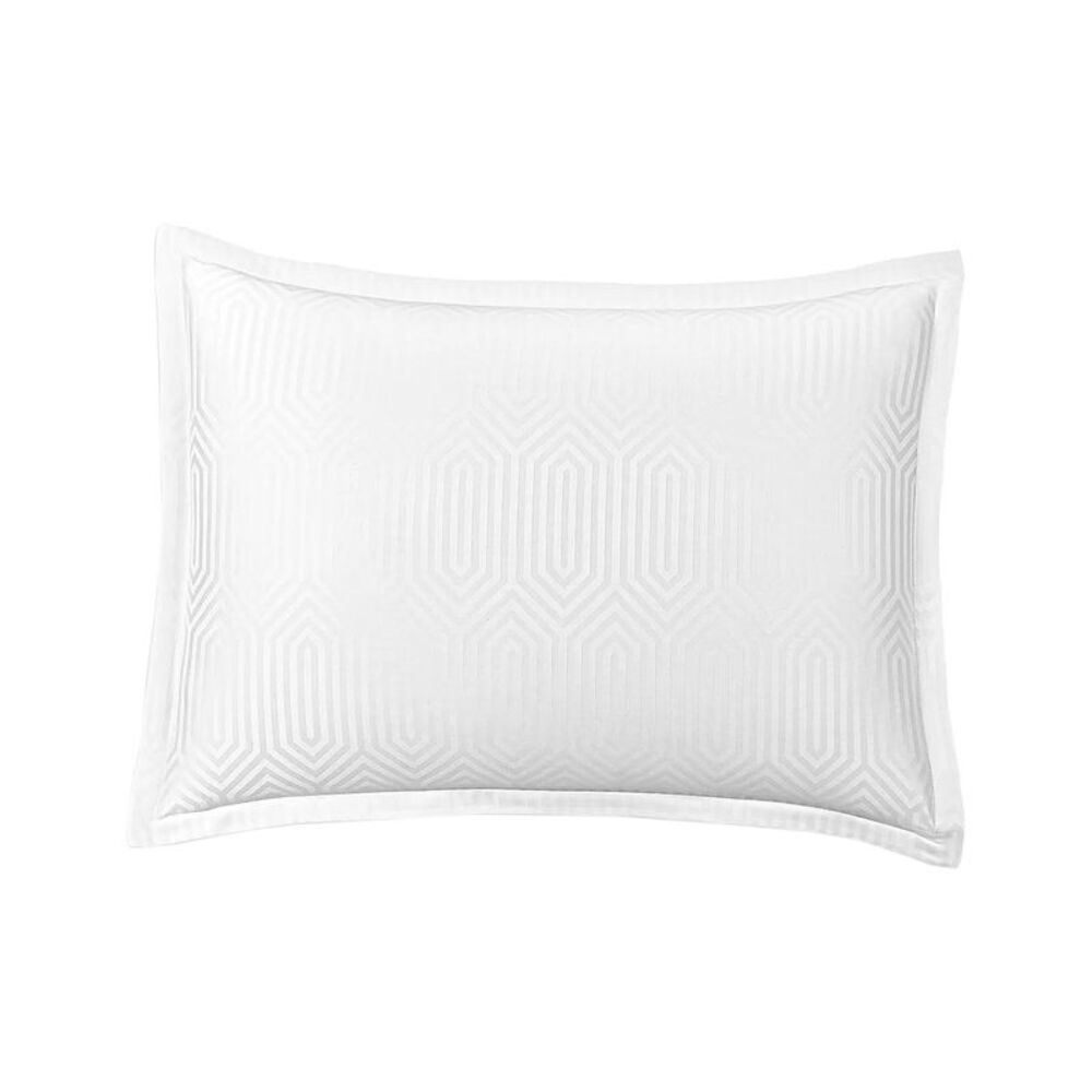 Hudson Park Collection Italian Tivoli Jacquard Standard Sham White - NWT $180
